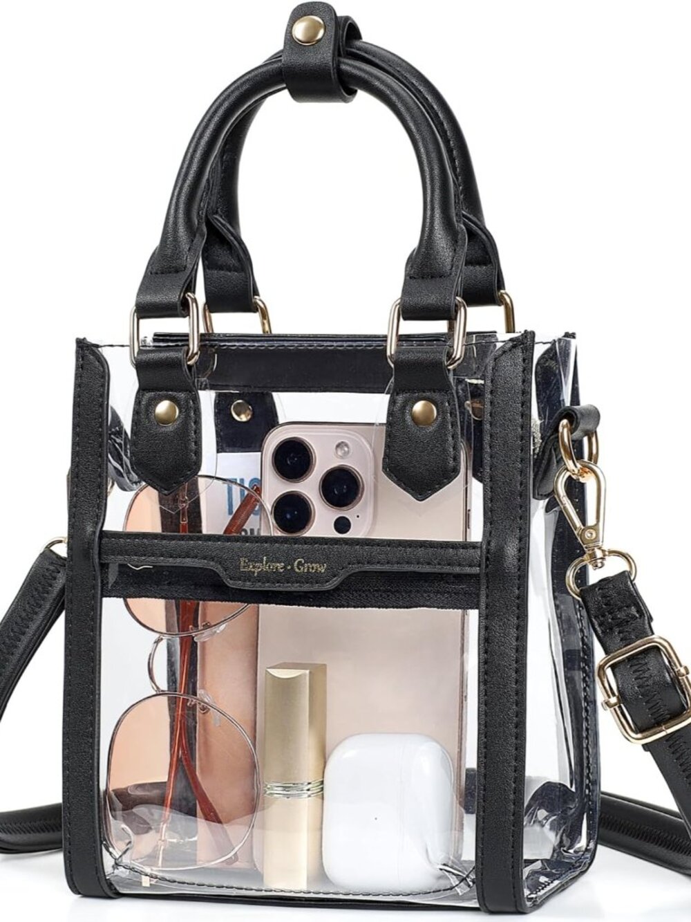 Clear Purse for Stadium Events - Clear Crossbody Bag for Women | Adjustable Wide